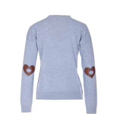 Zadig & Voltaire Cici Ws Heart Patch Sweater In Blue