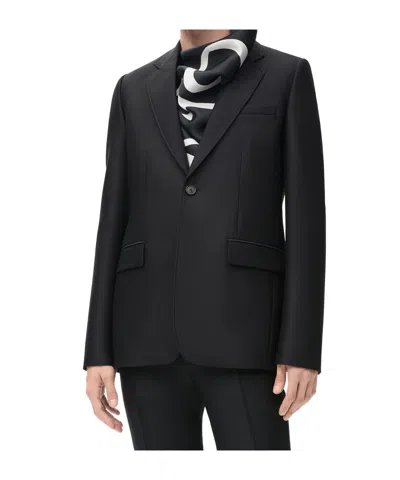 Loewe Jacket In Wool And Silk In Black
