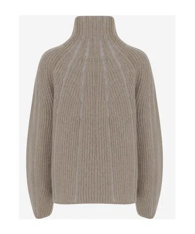 Giorgio Armani Beige Wool And Cashmere Blend Sweater