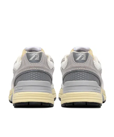 Autry Hyperway Sneakers In White And Gray Suede And Mesh In Multi