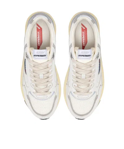 Autry Hyperway Sneakers In White And Gray Suede And Mesh In Multi
