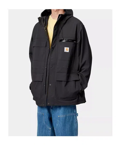 Carhartt Bowden Hooded Raincoat In Black