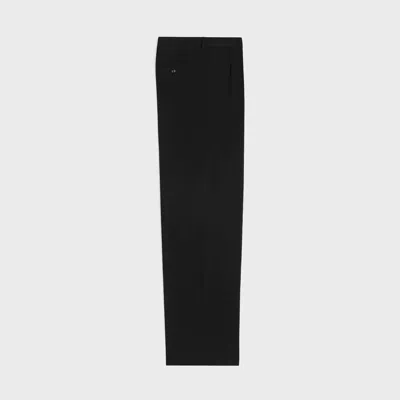 Celine Pleated Trousers In Cotton Canvas In Black