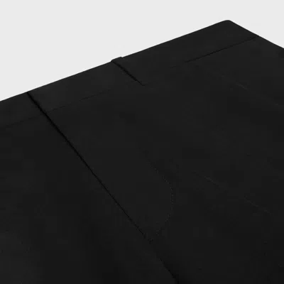 Celine Pleated Trousers In Cotton Canvas In Black
