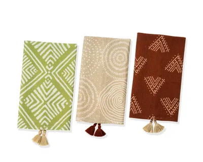 Tiramisu Earthy Bohemian Geometric Kitchen Towel Set
