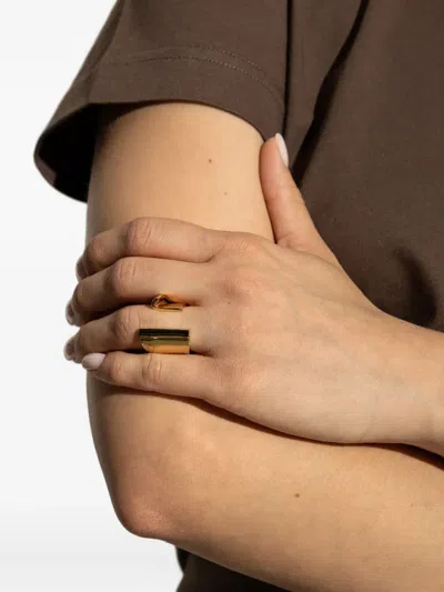 Jacquemus Curved Brass Ring In Gold