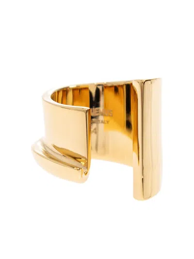 Jacquemus Curved Brass Ring In Gold