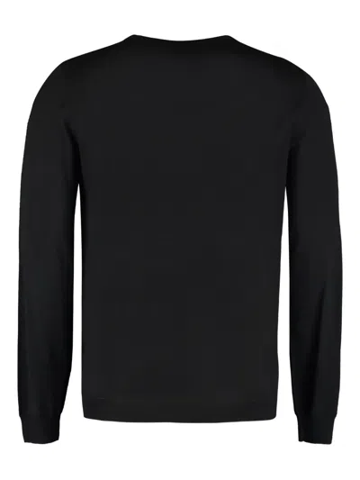 The (alphabet) Crew-neck Sweater In Black