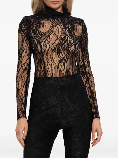 Balmain Lace High-neck Bodysuit
