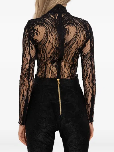Balmain Lace High-neck Bodysuit