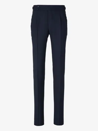Scabal® Two-button Flap-pocket Suit In Blue