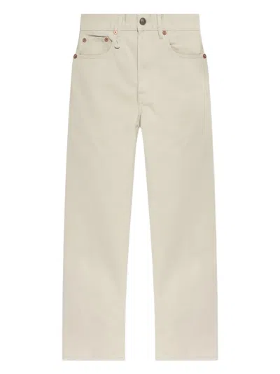 R13 Embroidered-pocket Jeans In Neutral