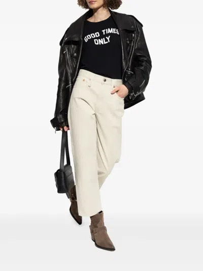 R13 Embroidered-pocket Jeans In Neutral