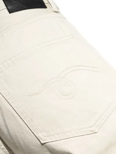 R13 Embroidered-pocket Jeans In Neutral