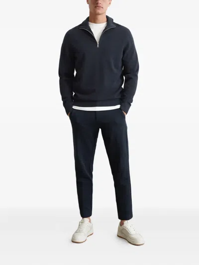 Marc O'polo Zip-neck Sweater In Blue
