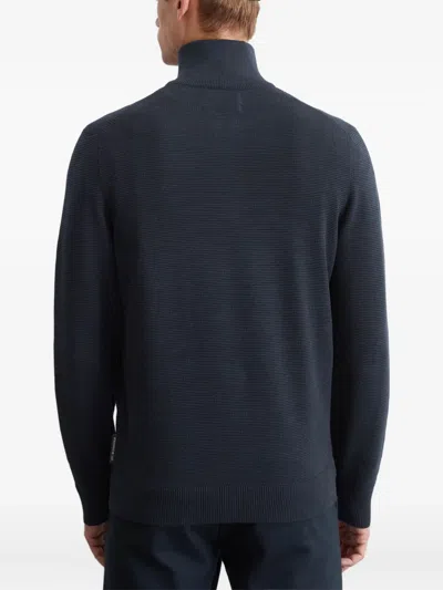 Marc O'polo Zip-neck Sweater In Blue