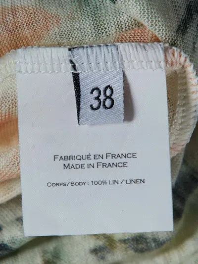 Pre-owned Balmain Floral-baroque Linen T-shirt
