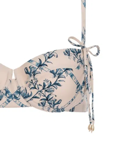 Agua By Agua Bendita Asaí Wild Floral-print Tie-detail Bikini Top