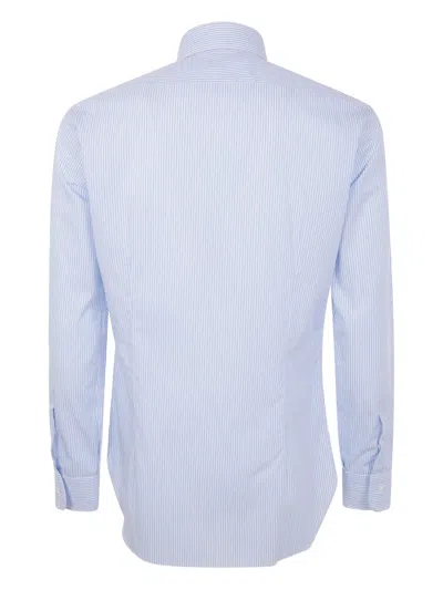 Barba Napoli Striped Long-sleeve Shirt In Blue