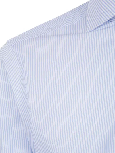 Barba Napoli Striped Long-sleeve Shirt In Blue
