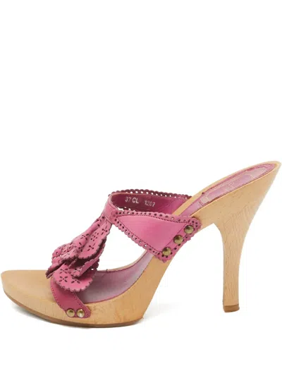 Pre-owned Dior Lasercut Wood Sandals