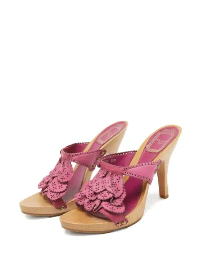 Pre-owned Dior Lasercut Wood Sandals