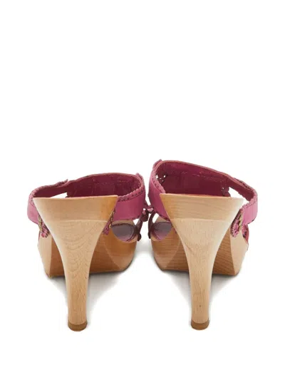 Pre-owned Dior Lasercut Wood Sandals