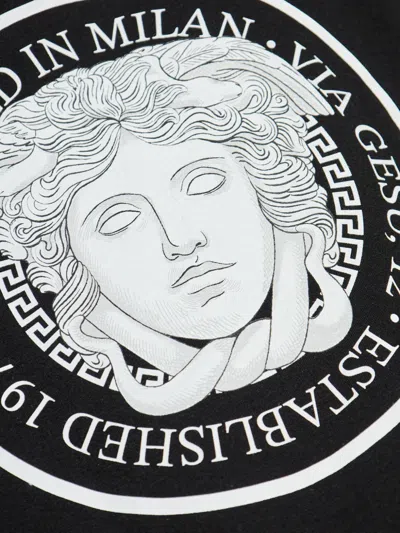 Versace Medusa Logo Long-sleeve T-shirt In Black