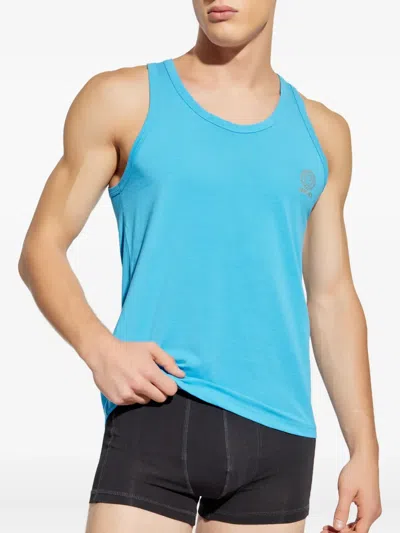 Versace Medusa Head-print Tank Top In Blue