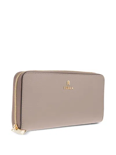 Furla Zip-around Leather Wallet In Pink