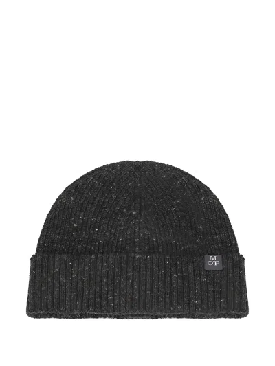 Marc O'polo Ribbed Knit Beanie In Black