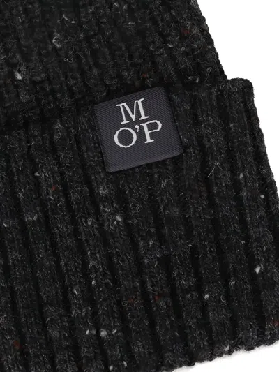 Marc O'polo Ribbed Knit Beanie In Black