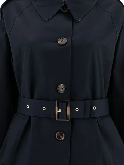 Barbour Belted Button-fastening Trench Coat In Blue