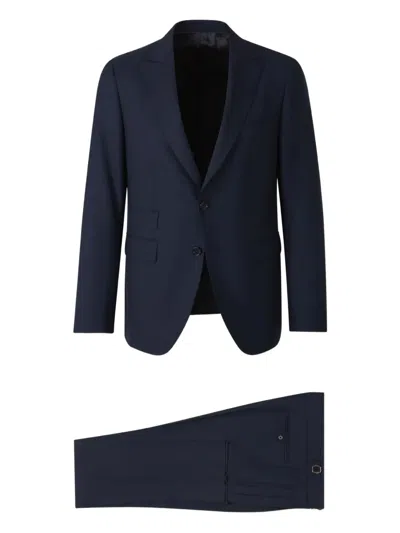 Scabal® Two-button Flap-pocket Suit In Blue