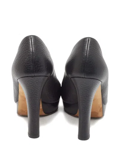 Pre-owned Gucci Leather Peep-toe Platform Pumps