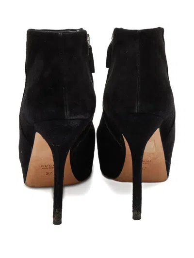 Pre-owned Gucci Suede Platform Heel Boots