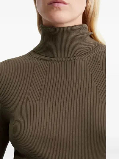 Marc O'polo Ribbed Turtleneck Top In Green