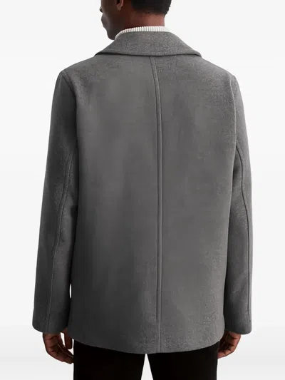 Marc O'polo Double-breasted Peacoat In Gray