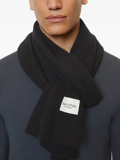 Marc O'polo Knitted Scarf In Black