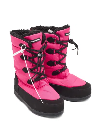 Pre-owned Dolce & Gabbana Lace-up Nylon Boots