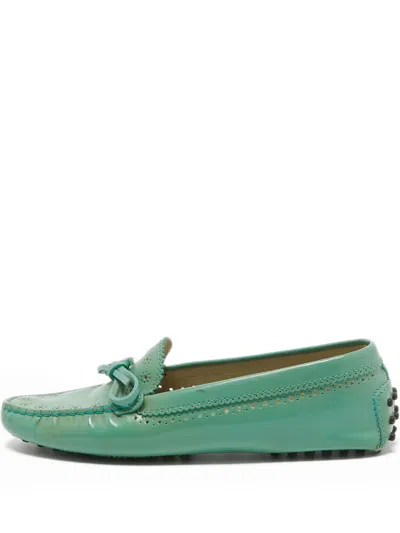 Pre-owned Tod's Vintage Leather Loafers In Green