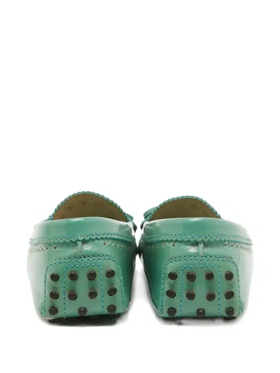 Pre-owned Tod's Vintage Leather Loafers In Green