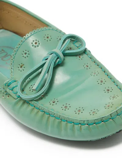 Pre-owned Tod's Vintage Leather Loafers In Green