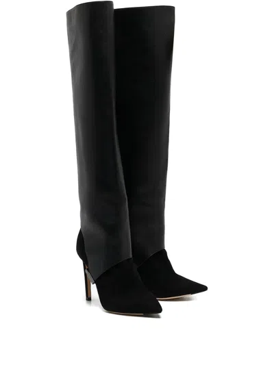 Pre-owned Jimmy Choo Suede Heeled Boots In Black