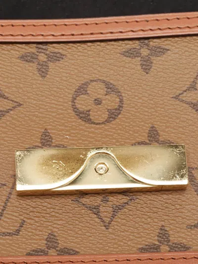Pre-owned Louis Vuitton Monogram Leather Chain Wallet In Brown