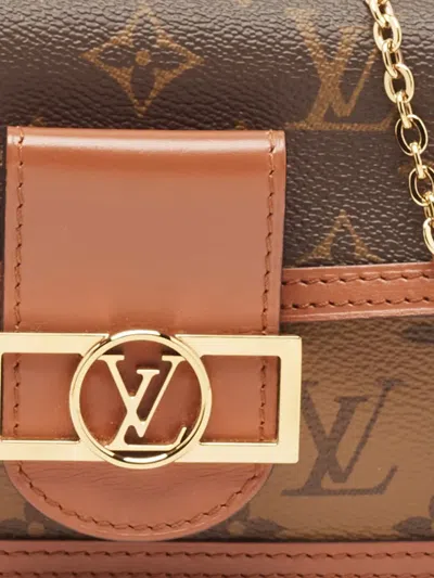 Pre-owned Louis Vuitton Monogram Leather Chain Wallet In Brown