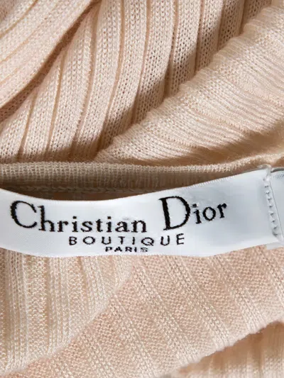 Pre-owned Dior Ribbed Side-slit Top In Neutral