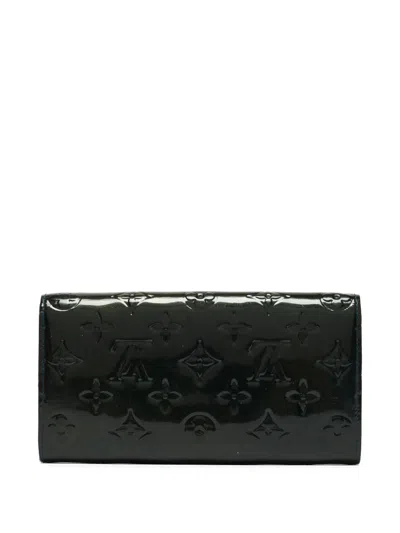 Pre-owned Louis Vuitton Patent Leather Monogram Wallet In Green