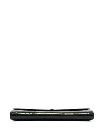 Pre-owned Louis Vuitton Patent Leather Monogram Wallet In Green
