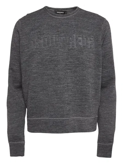 Pre-owned Dsquared2 Embroidered Cotton Sweatshirt In Gray